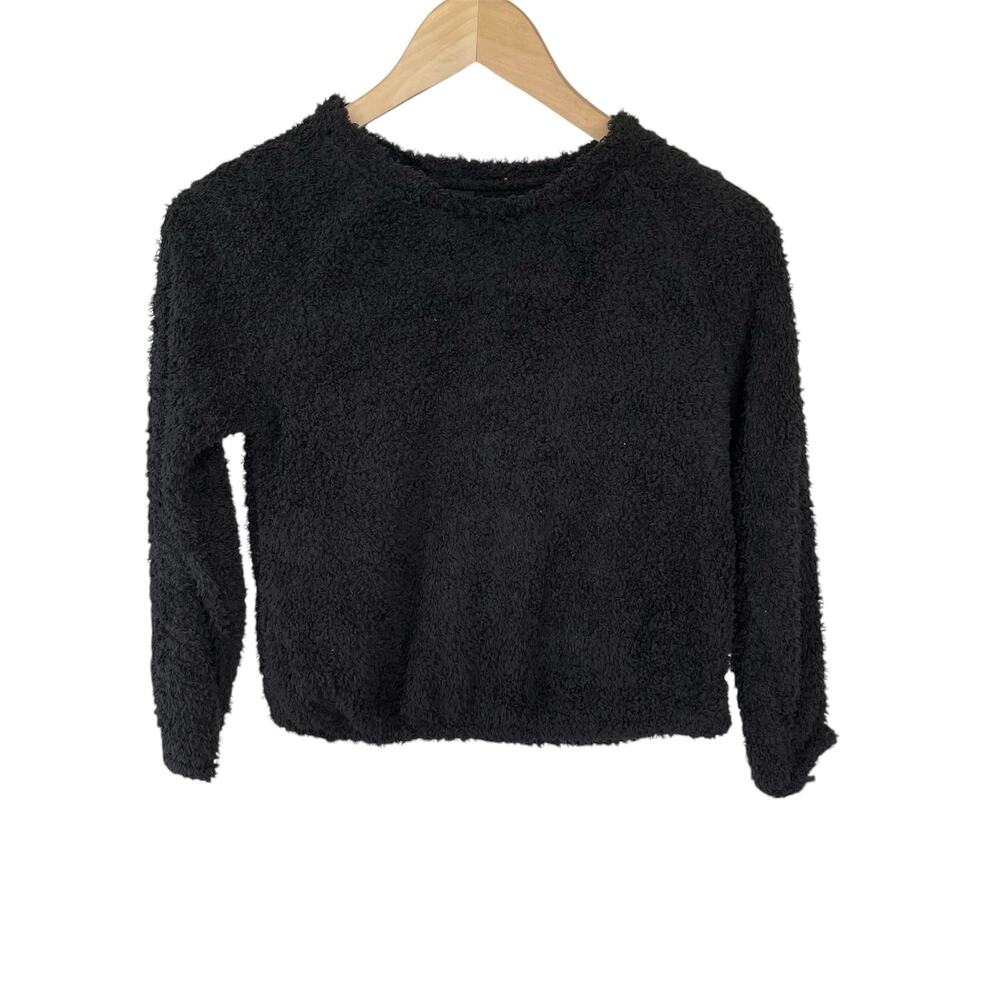 Girls L 10-12 NEW NWT Art Class Black Long Sleeve Ultra Soft Sherpa Sweatshirt